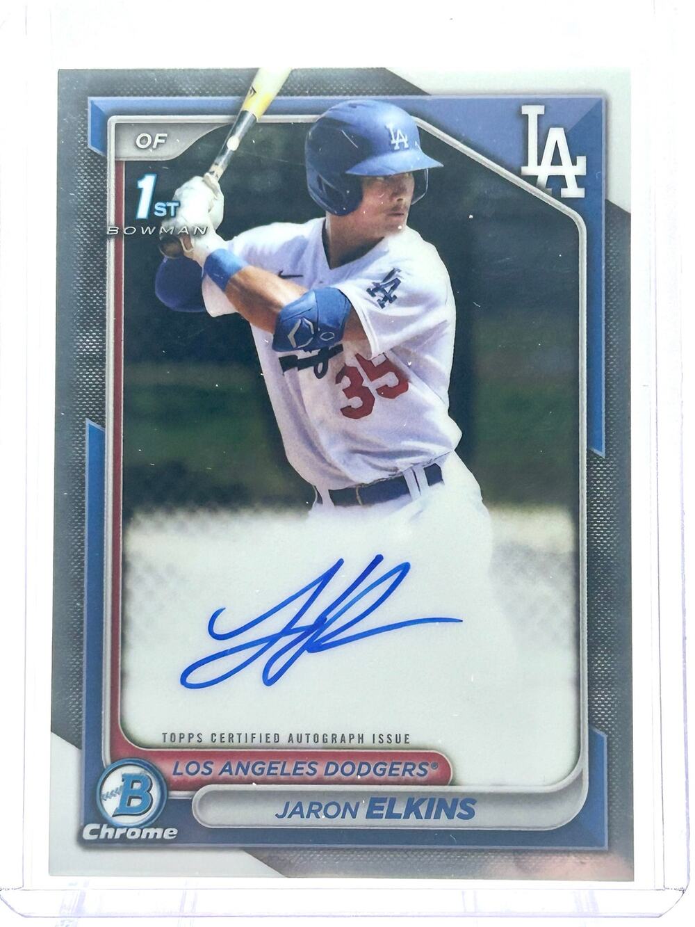 2024 Topps Bowman Chrome Jaron Elkins 1st Bowman Auto Los Angeles Dodgers